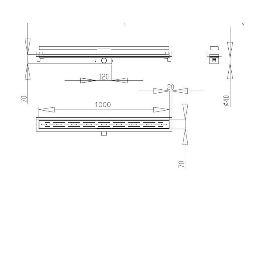 Douchegoot Best Design Nice Met Flens 100cm RVS