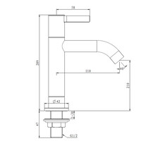 Best-Design Chrome "High-Zine" Hoge Toiletkraan