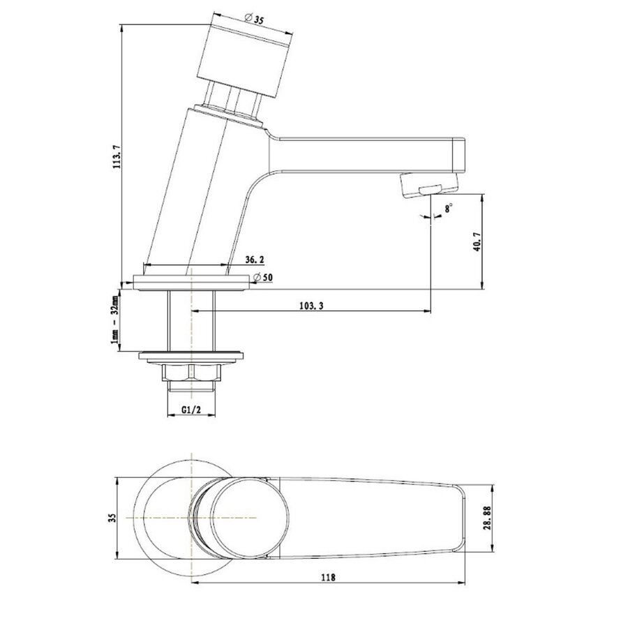 Best-Design Chrome "Delay-Lorim" Toiletkraan