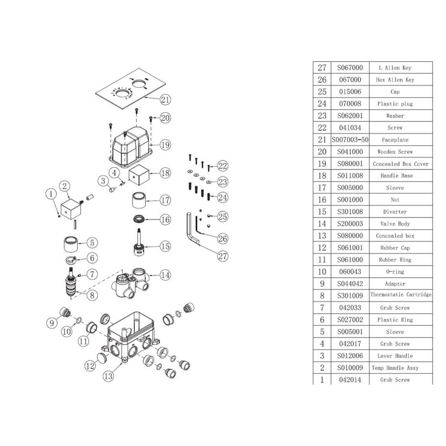 Best-Design "One-Pack" Inbouw-Regendoucheset "Stylmo-Nero M-300" Mat-Zwart