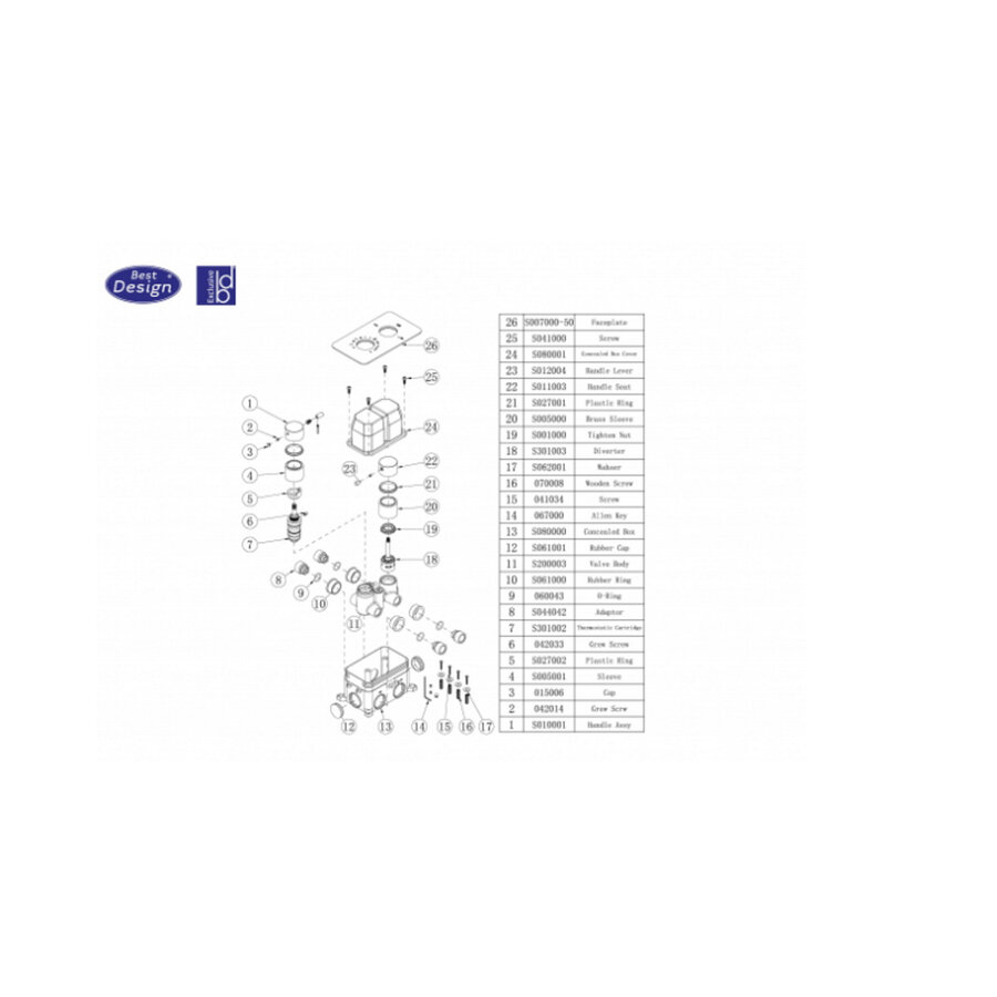 Best-Design "One-Pack" Inbouw-Regendoucheset "Moya-M-300" Gunmetal