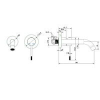 Best-Design "Moya-Decorata" Inbouw-Wandmengkraan Uitl=20cm Gunmetal