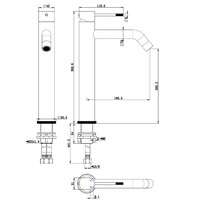 Best-Design "Chrome-Nerola" Hoge-Wastafelmengkraan Chroom