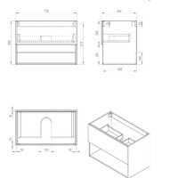 Best-Design "Rigatti-78-Black-Greeploos" Meubel Onderkast 78 cm