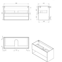 Best-Design "Rigatti-100-Black-Greeploos" Meubel Onderkast 100 cm