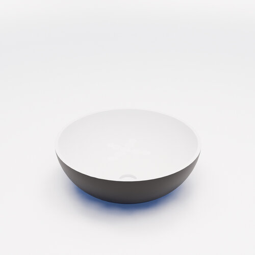 Waskom BWS Dorn 40X40X15cm Rond Solid Zwart Wit 
