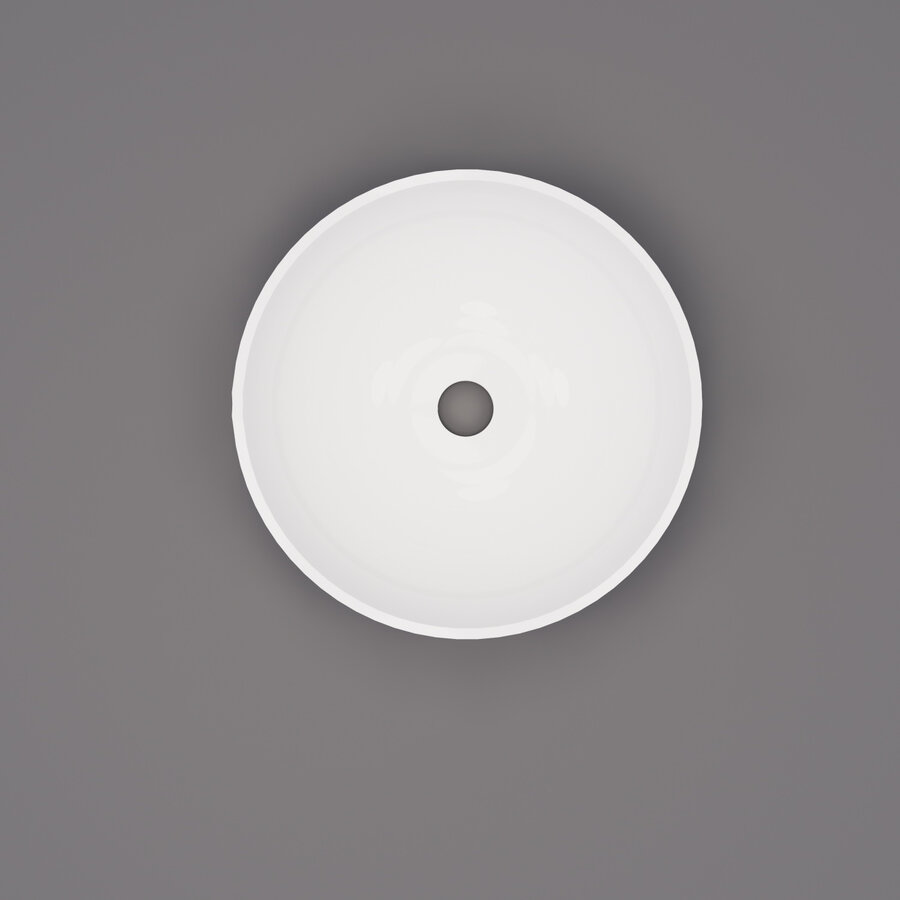 Waskom BWS Dorn 40X40X15cm Rond Solid Wit Glans