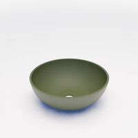 Waskom BWS Dorn 40X40X15cm Rond Solid Olijf Groen Mat