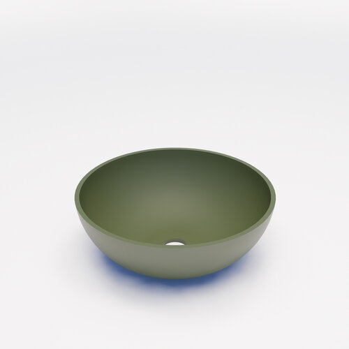 Waskom BWS Dorn 40X40X15cm Rond Solid Olijf Groen Mat 