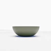 Waskom BWS Dorn 40X40X15cm Rond Solid Olijf Groen Mat