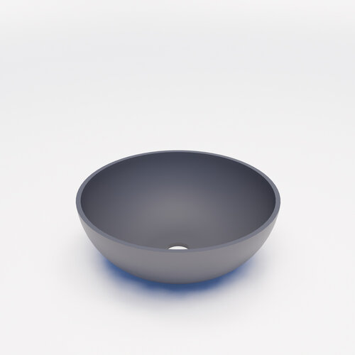 Waskom BWS Dorn 40X40X15cm Rond Solid Lei Grijs Mat 