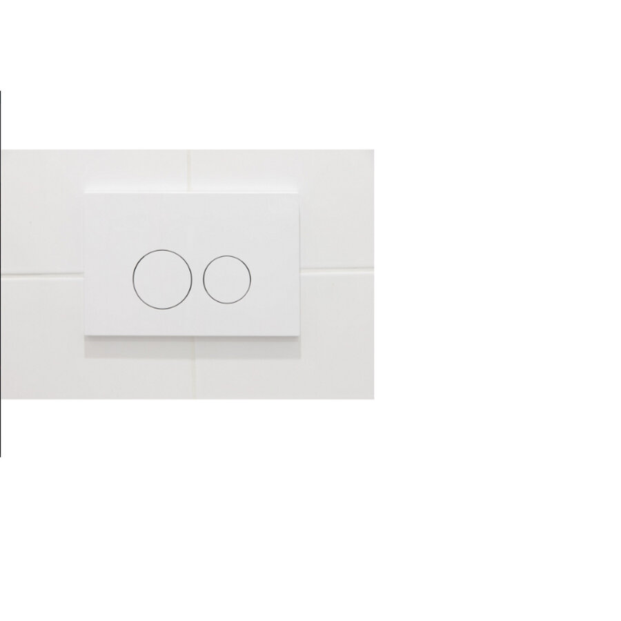 Bedieningsplaat Qeramiq Push Met DualfFush Frontbediening ABS Rond Glans Wit