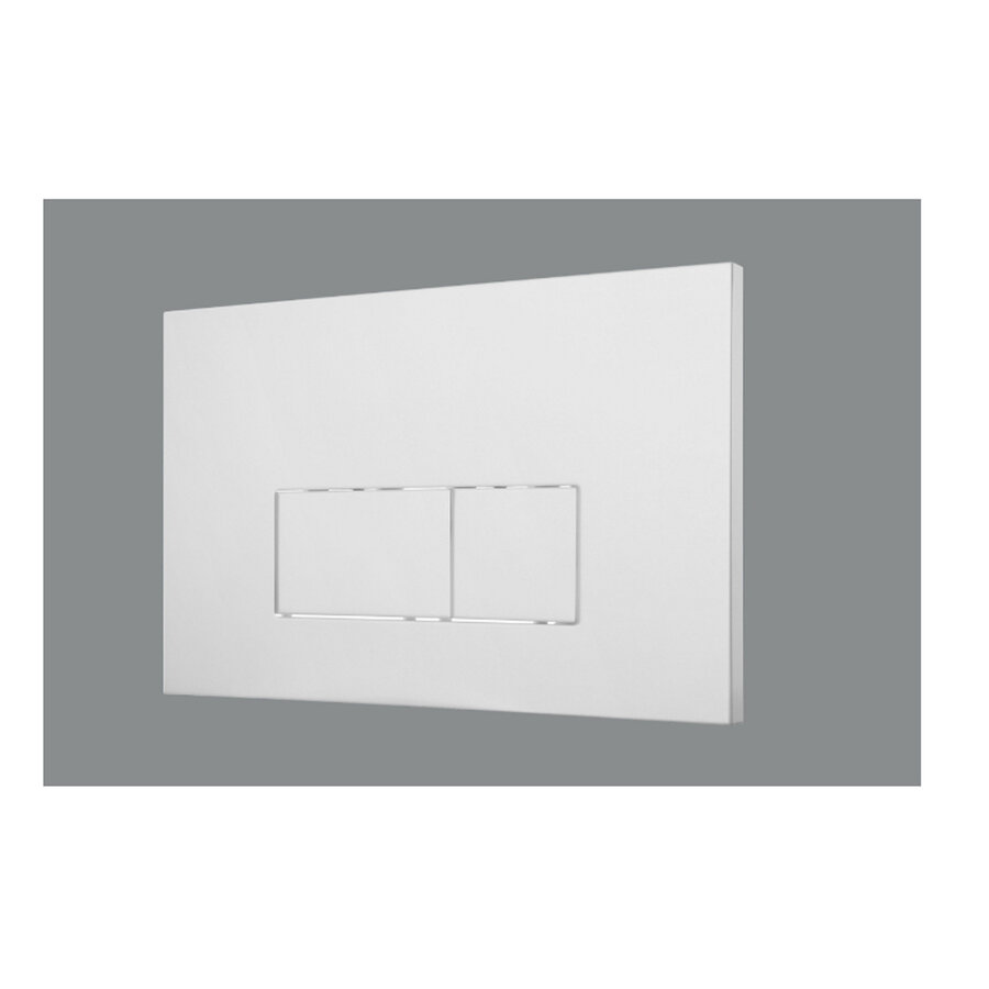 Bedieningsplaat Qeramiq Push Met DualfFush Frontbediening ABS Rechthoek Glans Wit