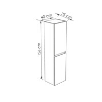 Kolomkast Allibert Single 40x35x156 cm 2 Deuren Gelakt Wit