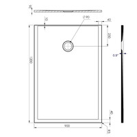 Douchebak Allibert Karbon 120 x 90 cm Mat Zwart Rechthoek