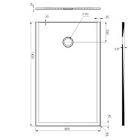 Douchebak Allibert Karbon 140 x 80 cm Mat Zwart Rechthoek