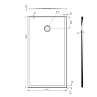 Douchebak Allibert Karbon 160 x 90 cm Mat Wit Rechthoek