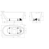 Clou InBe Vrijstaand Ligbad Wit Acryl 150x73x58cm Met Plug En Sifon Wit