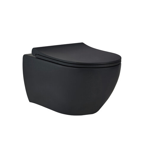 Wandcloset Pack Van Marcke Go Carissa Zonder Spoelrand Mat Zwart (pk) 