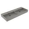 Sanilux Wastafel Sanilux Edge Keramiek 120 Dubbele Wasbak 2 Kraangaten Warm Beton
