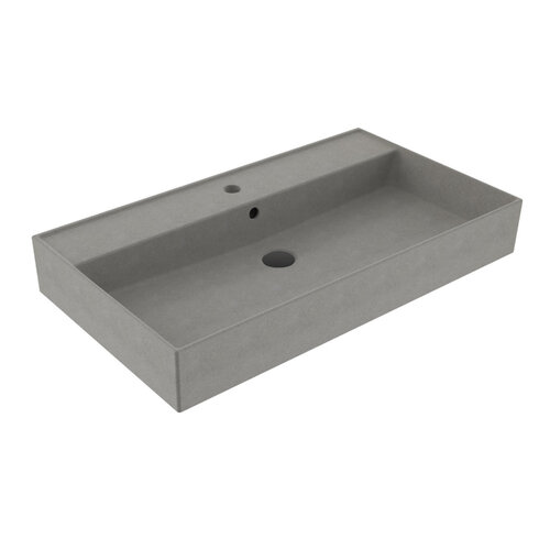 Wastafel Sanilux Edge Keramiek 80 1 Kraangat Warm Beton 