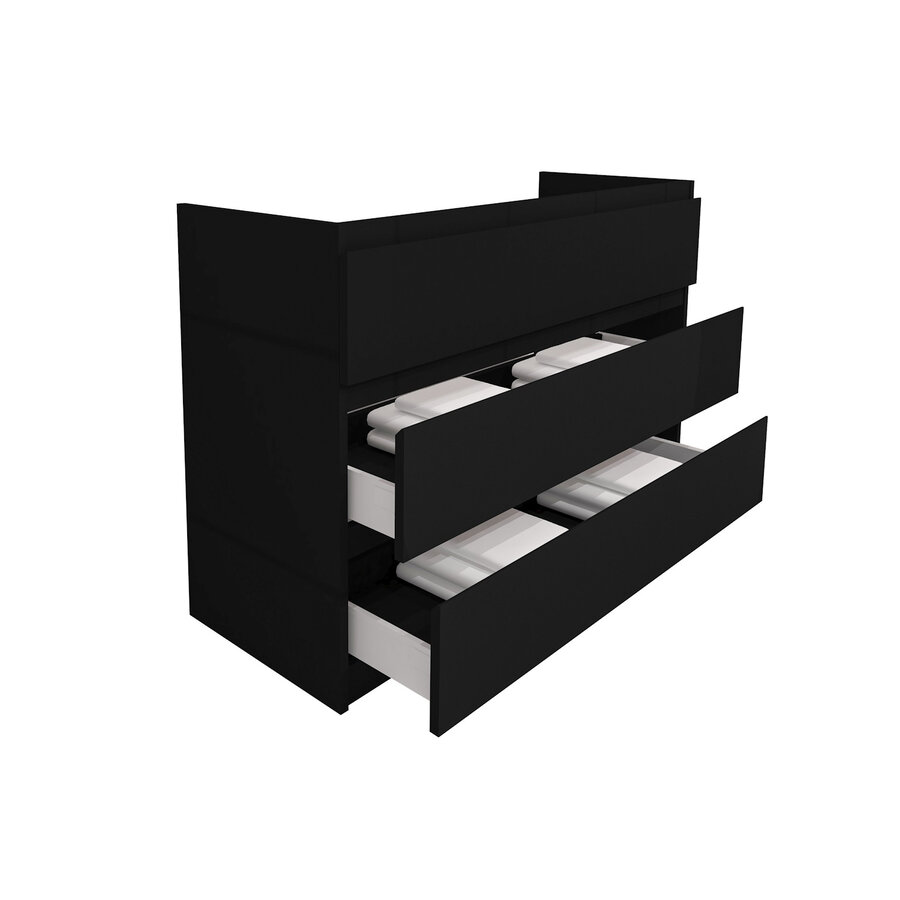 Onderkast BWS Jupiter 120cm 3 Lades Zwart