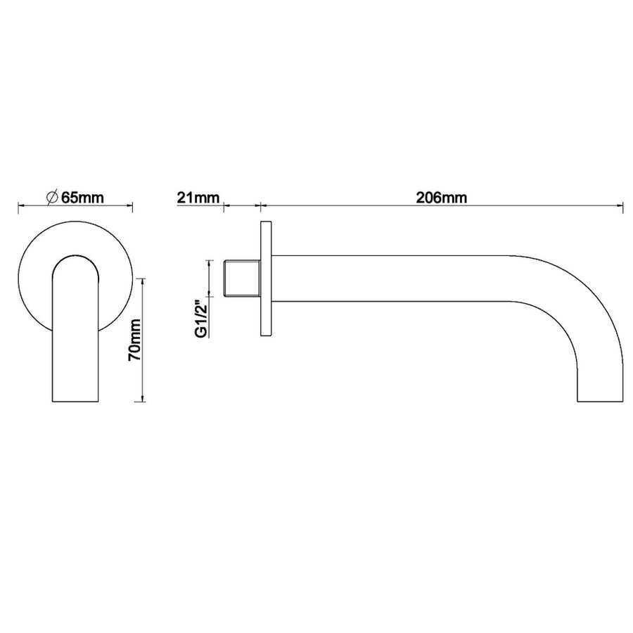 Uitloop Inbouw Rond BWS Danielle 20 cm 1/2'' Geborsteld Brons Koper