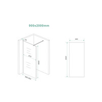 Inloopdouche Wiesbaden Slim Brons Rookglas 90x200 8mm Nano Coating