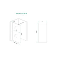 Inloopdouche BWS Danielle Brons Rookglas 90x200 8mm Nano Coating