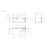 Fonteinkast Clou New Flush Rechts 21.2x44x18 cm Mat Zwart