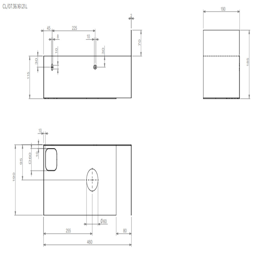 Fonteinkast Clou Vale Links Zwart