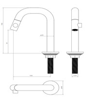 Fonteinkraan Clou Kaldur Met Korte Uitloop Rechts Brons Geborsteld PVD