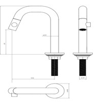 Fonteinkraan Clou Kaldur Met Korte Uitloop Rechts Gunmetal Geborsteld PVD