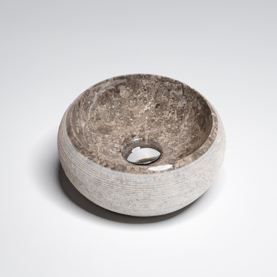 Waskom Loutro Rocky T Rond 40x40x15 cm Marmer Taupe