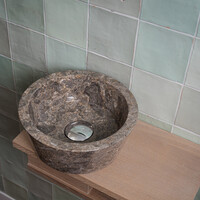 Waskom Loutro Bali T Rond 25x25x12 cm Marmer Taupe