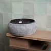 Loutro Waskom Loutro Rocky B Rond 20x20x12 cm Marmer Black