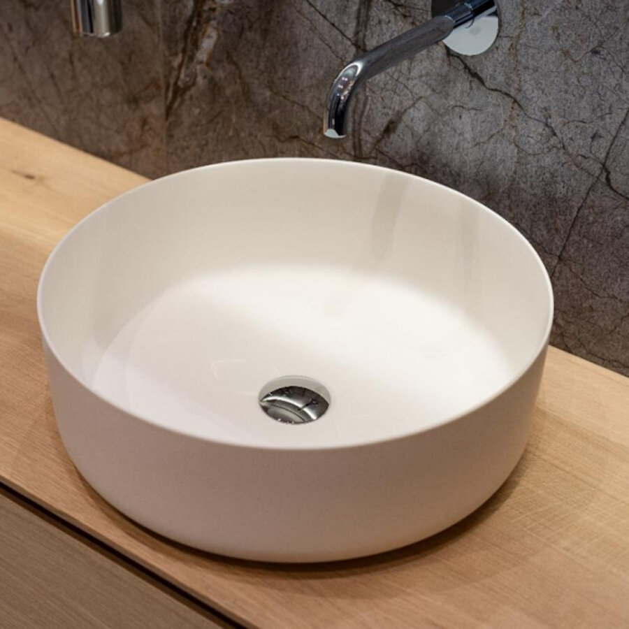 Waskom Loutro Malia Rond 42x42x14 cm Hoogglans Wit