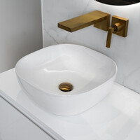 Waskom Loutro Jenny Vierkant 42x42x14 cm Hoogglans Wit