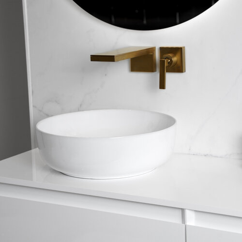 Waskom Loutro Drossia Rond 41.5x41.5x13 cm Hoogglans Wit 