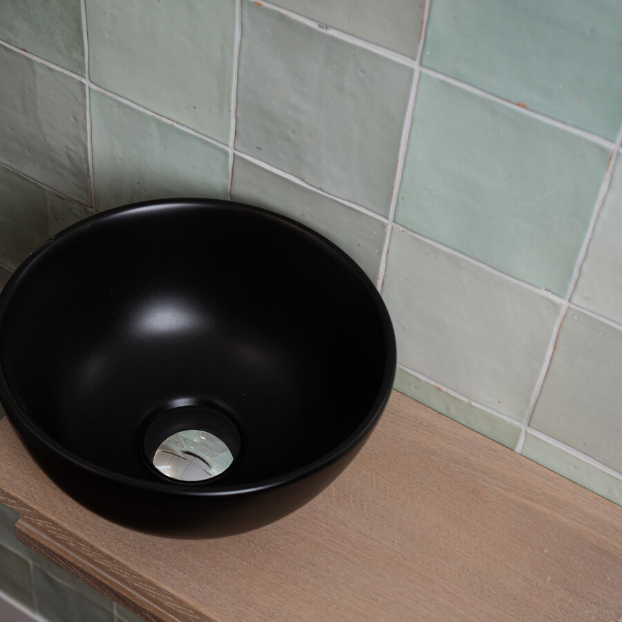 Waskom Loutro Mc Mini Rond 24x24x12 cm Mat Zwart