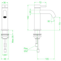 Wastafelkraan IVY Bond Model S Coldstart Geborsteld Mat Koper PVD