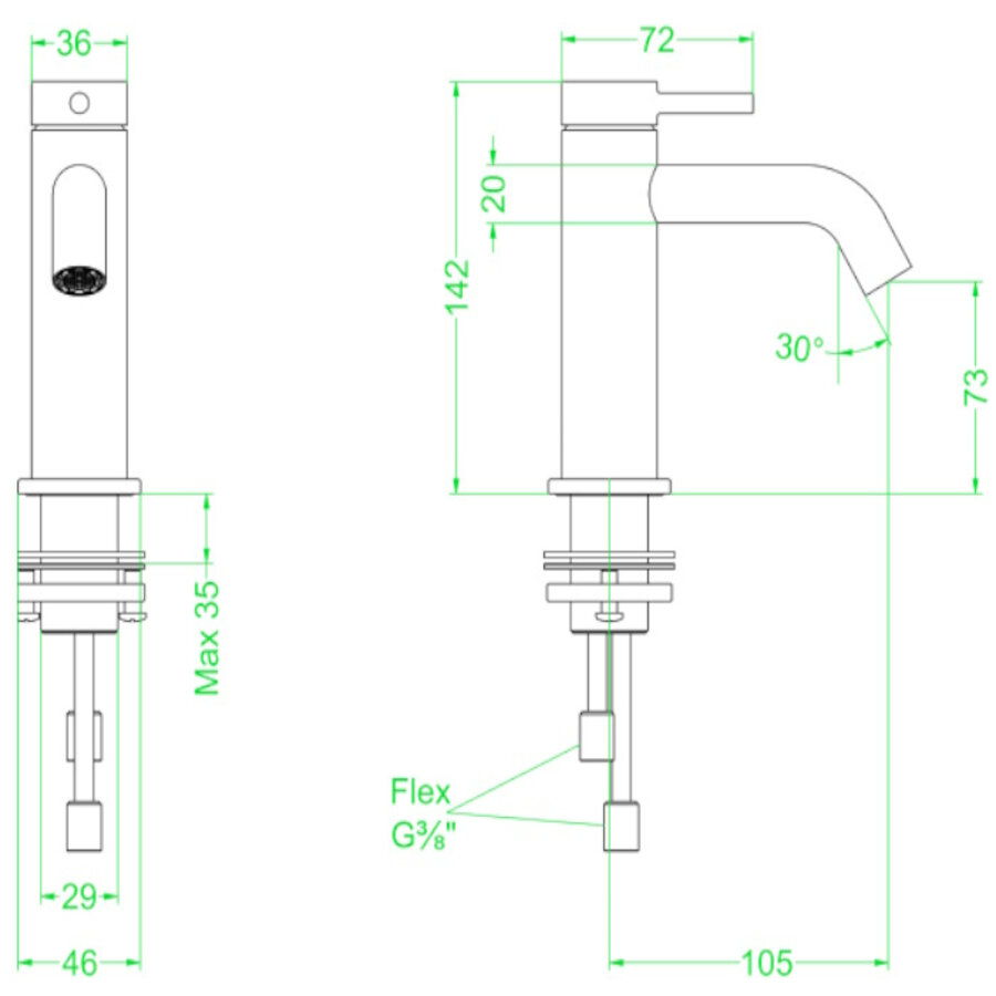 Wastafelkraan IVY Bond Model S Coldstart Geborsteld Mat Koper PVD