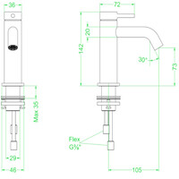Wastafelkraan IVY Bond Model S Coldstart Geborsteld Metal Black PVD