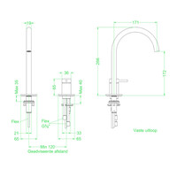 Wastafelkraan IVY Bond Coldstart 2-gats Zwart Chroom PVD