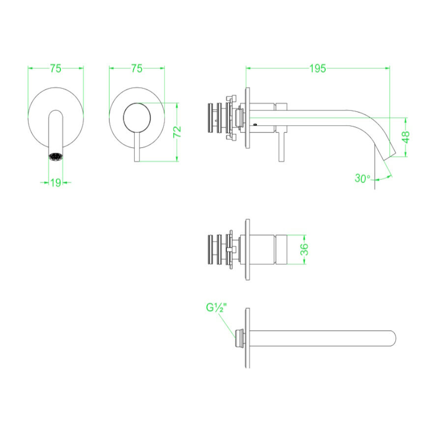 Inbouw Wastafelmengkraan IVY Bond 2-gats Coldstart Chroom