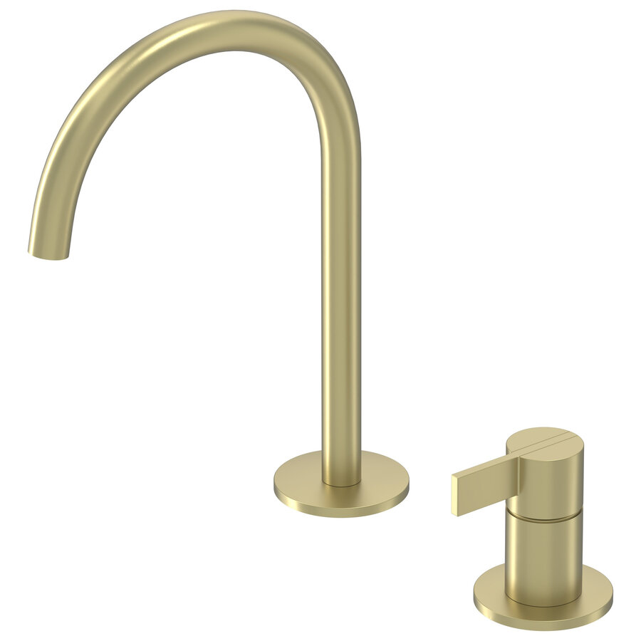 Wastafelkraan IVY Pact  Coldstart 2-gats Geborsteld Mat Goud PVD