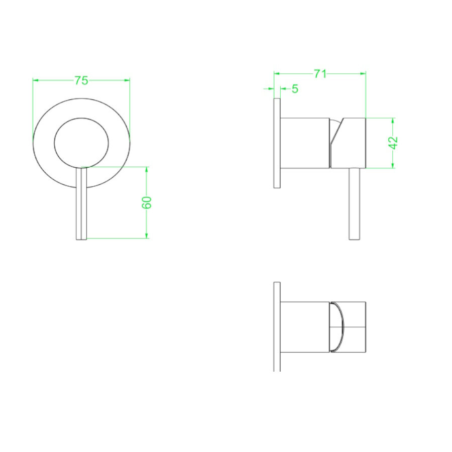 Inbouw Douchemengkraan IVY Concord Inbouw Eenhendel Inclusief Inbouwdeel RVS316 Geborsteld Mat Goud PVD