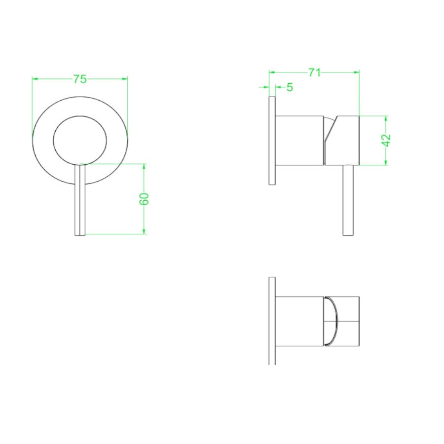 Inbouw Douchemengkraan IVY Concord Eenhendel Inclusief Inbouwdeel RVS316 Geborsteld Mat Koper PVD