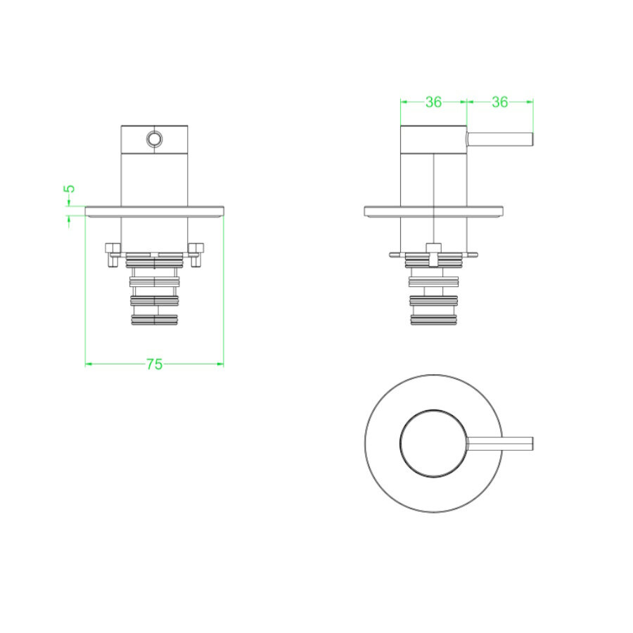 Afbouwdeel IVY Bond 2-Weg Stop-Omstel Geborsteld Mat Koper PVD