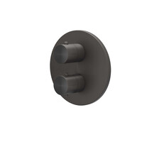 Afbouwdeel IVY Concord Inbouwthermostaat 2-weg Met Rond Rozet RVS316 Geborsteld Carbon Black PVD